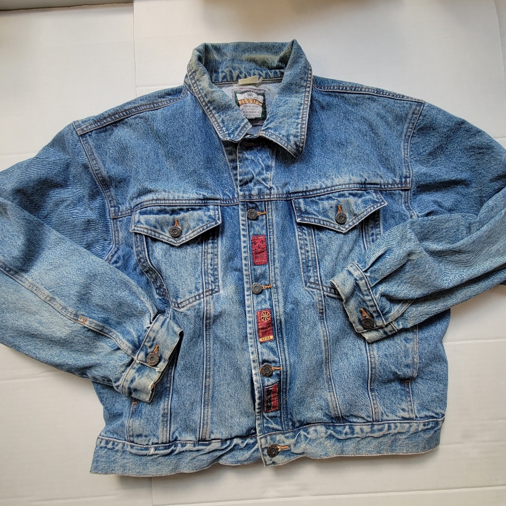Vintage fission denim mens Jean jacket large